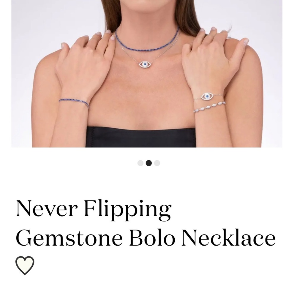 Anna Zukerman Never Flipping Sapphire and Silver Gemstone Bolo Necklace
